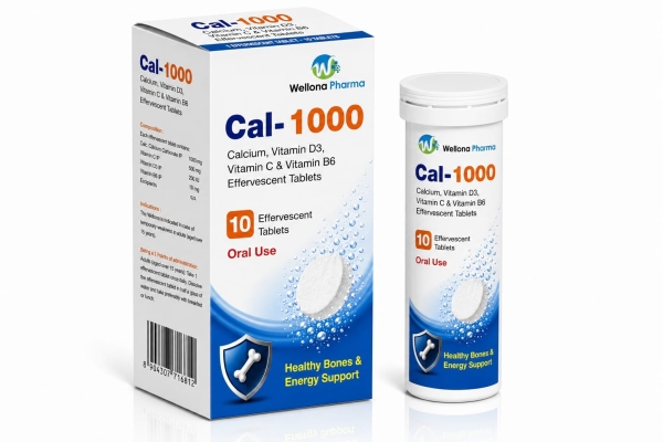 Calcium Vitamin D3, Vitamin C &Vitamin B6 Effervescent Tablets