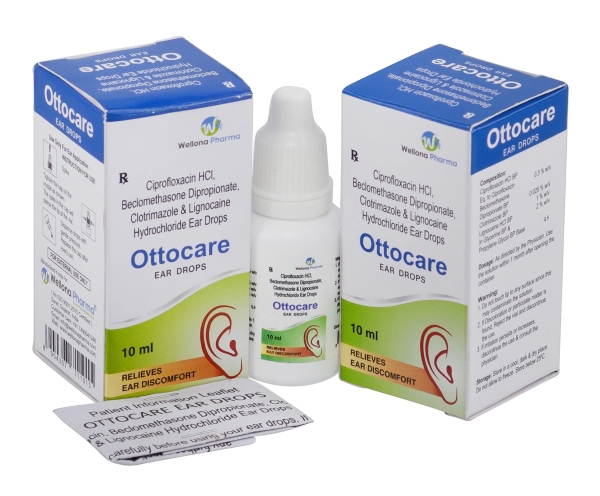 Ciprofloxacin, Beclomethasone, Clotrimazole & Lignocaine Ear Drops