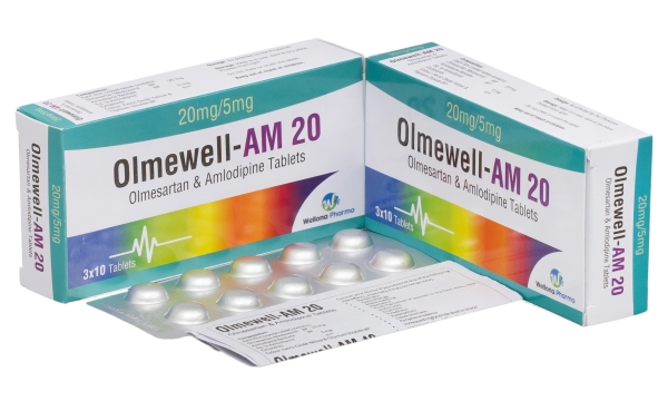 Olmesartan 20mg & Amlodipine 5mg Tablets