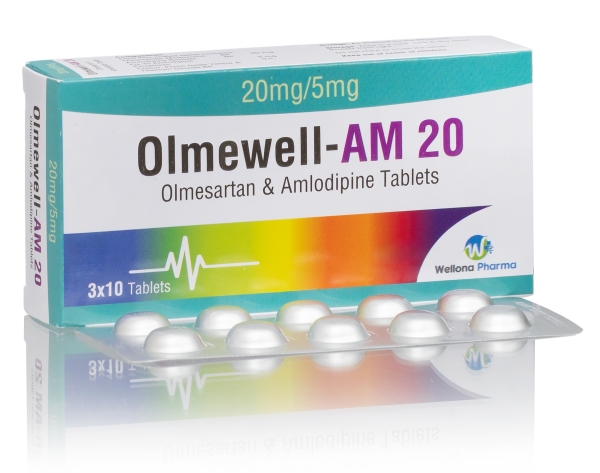 Olmesartan 20mg & Amlodipine 5mg Tablets