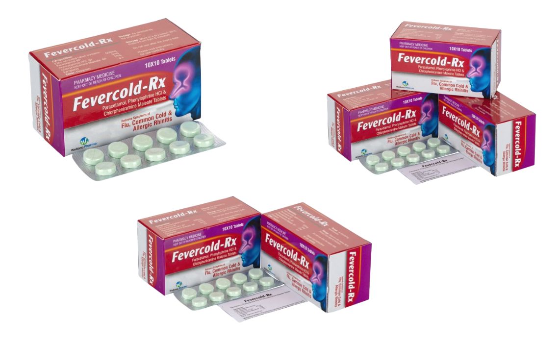Paracetamol Phenylephrine & Chlorpheniramine Tablets by Wellona Pharma Comprehensive Relief for Cold & Flu